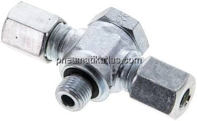 T-Schwenkverschraubung M 10x1-6 L (M12x1,5), Stahl verzinkt