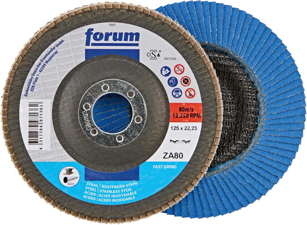 Fächerschleifscheibe 125mm, gewölbt, ZK 80 FORUM