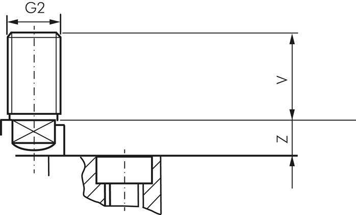 Zeichnung: Kolbenstange mit Außengewinde