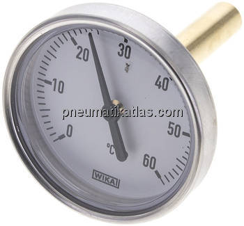 Bimetallthermometer, waagerecht D63/0 bis +60°C/60mm