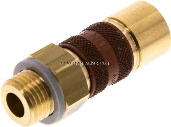 Kupplungsdose (NW5) G 1/4"(AG), braun, Dreieck 9,5 mm