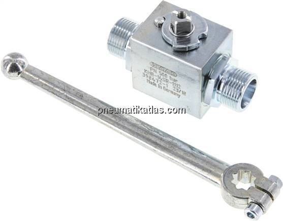 Hochdruck-Kugelhahn, Stahl, 14 S (M22x1,5), 0 - 500bar