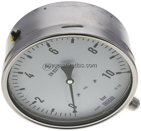 Sicherheits-Manometer senkrecht, 160mm, 0 - 10 bar