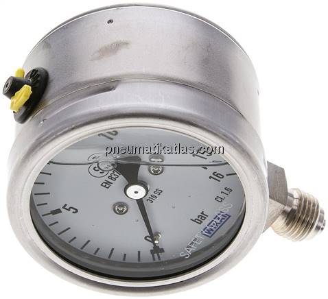 Gly.-Sicherheits-Manometer senkrecht,63mm, 0 - 16 bar