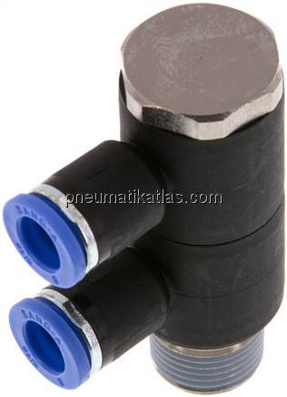 Steck-Mehrfachverteiler, 2-fach R 3/8"-8mm, IQS-Standard