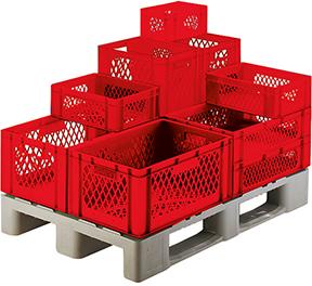 Stapeltransportkasten 200x100x120 mm rot W/B d