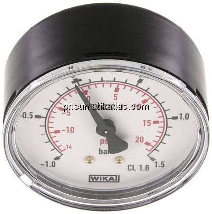 Vakuummeter, 63mm, waagerecht , -1 bis 1,5