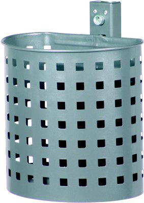 Abfallbeh.20 l halbrund verz. Quadratloch