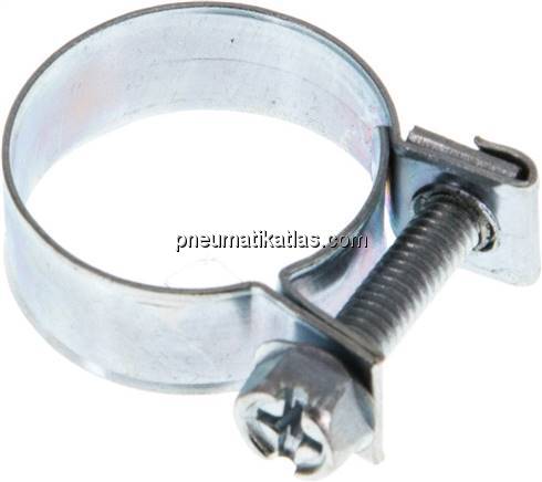 9mm Mini-Schlauchschelle, 18 - 20mm, Stahl verzinkt (W1)