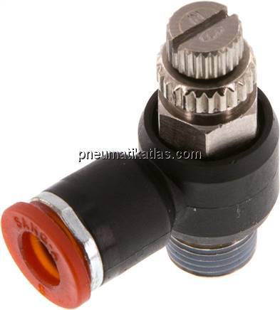 Winkel-Drosselrückschlagventil R 1/8"-6mm,zuluftregelnd