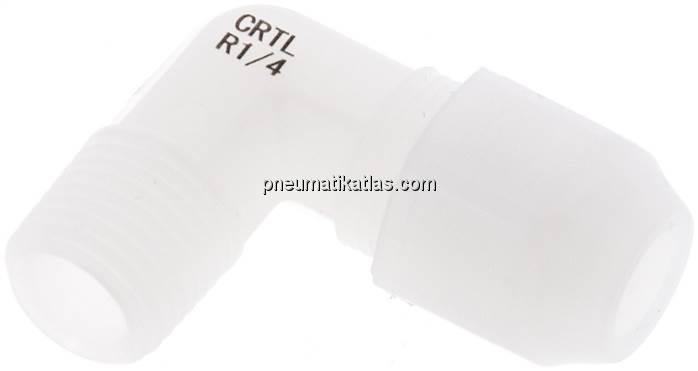 Winkel-Verschraubung R 1/4"-8x6mm, PVDF (FDA)