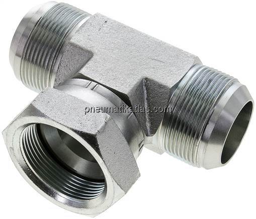 T-Verschraubung,UN 1-7/8"-12 (JIC), Stahl verzinkt