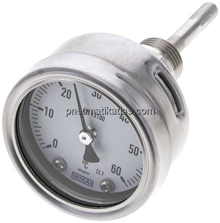 Bimetallthermometer, waagerecht D63/0 bis +60°C/63mm