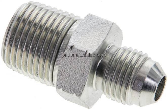 Doppelnippel NPT 3/8"-UNF 1/2"-20(JIC), Stahl verzinkt