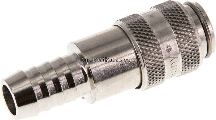 Kupplungsdose (NW5) 9 (3/8")mm Schlauch, Messing vernickelt