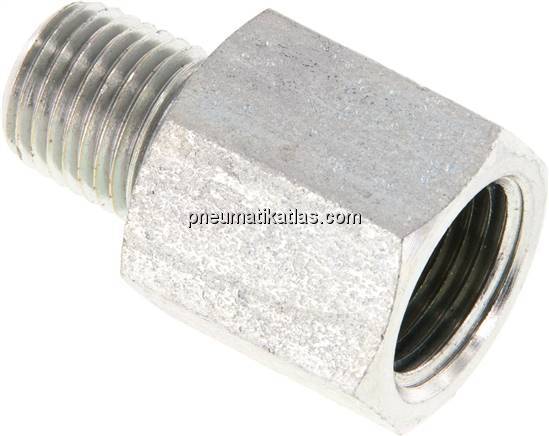 Reduziernippel NPT 1/4"(AG)-NPT 3/8"(IG), Stahl verzinkt