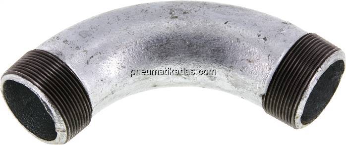 90°-Bogen R 2" (AG), Temperguss verzinkt