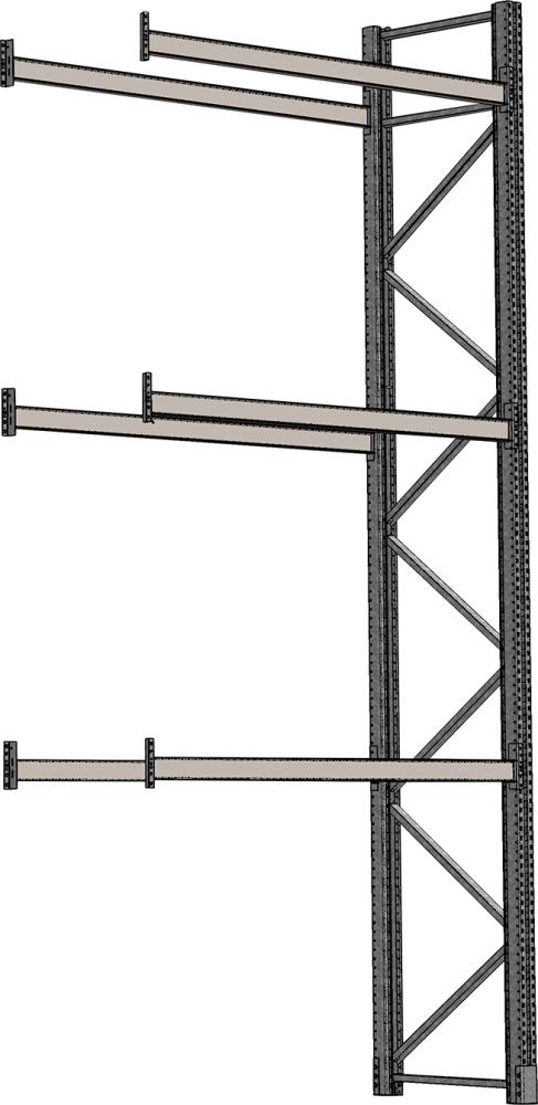 Palettenregal verzinkt 1 Feld á 2700 mm H 6000xT 1100mm 6 Holme 3000 kg