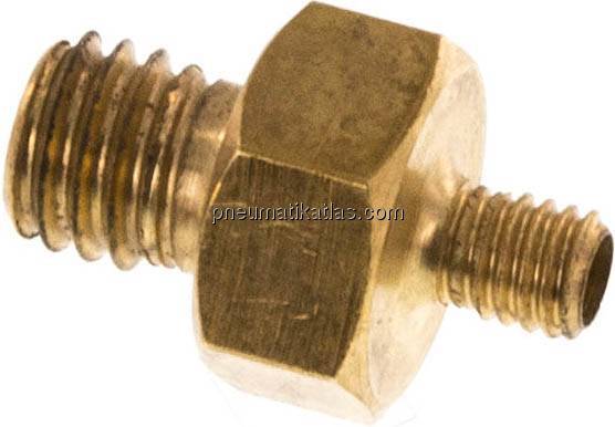 Doppelnippel M 5-M 3, Messing/Rotguss