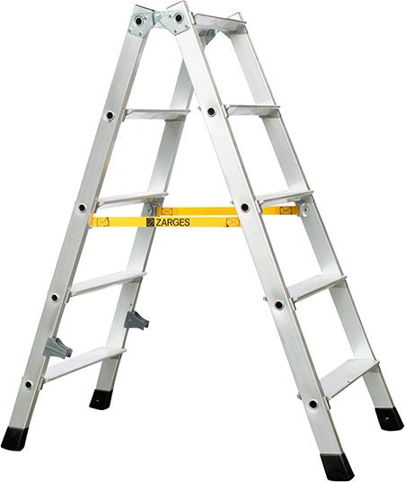 Stehleiter Nova B 2x5 Stufen Leiterlänge 1,15 m Arbeitshöhe 2,55 m ZARGES