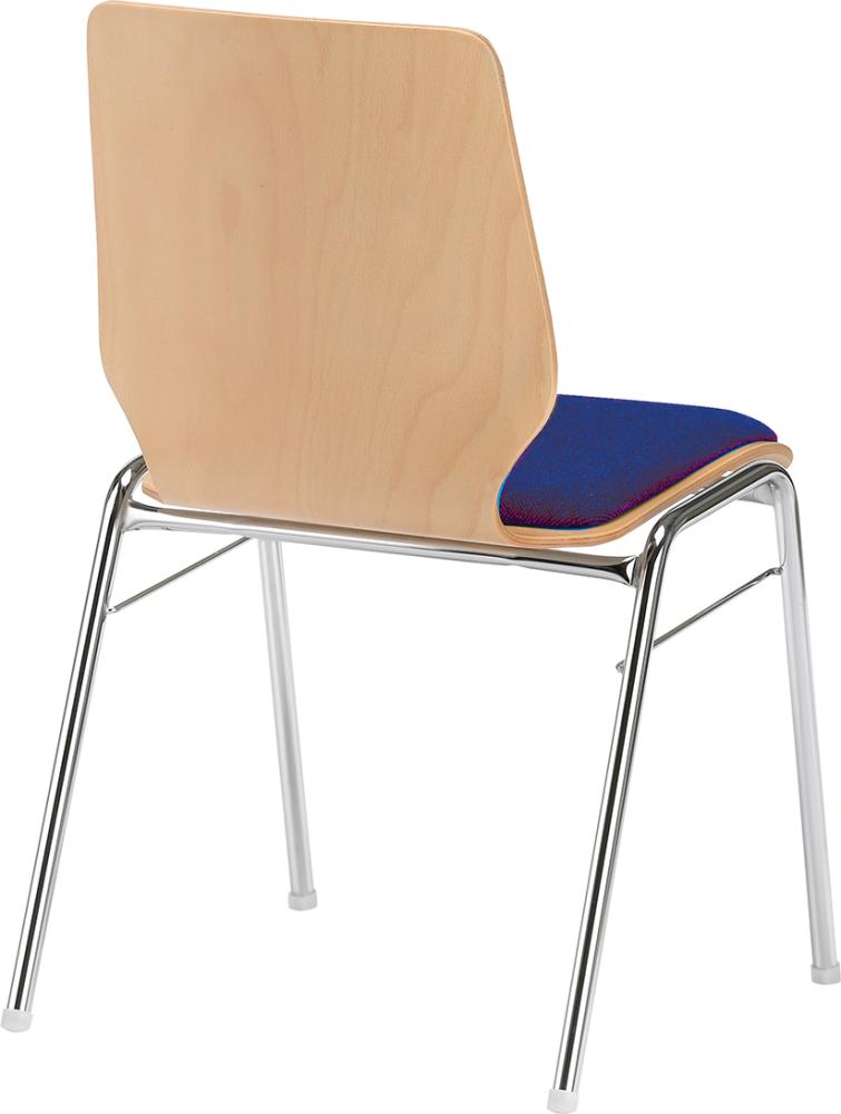 Mehrzweckstuhl Buche m. Polster blau
