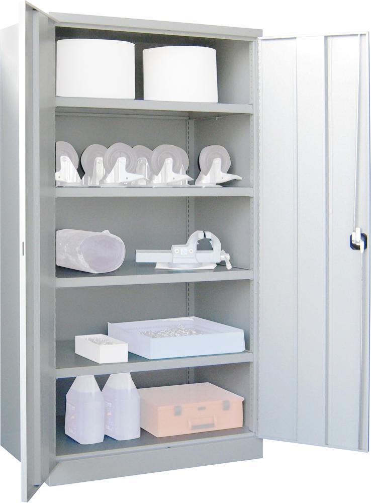 Schwerlastschrank m.TürenB1040xT630xH1950 mm 4 Böden RAL 7035