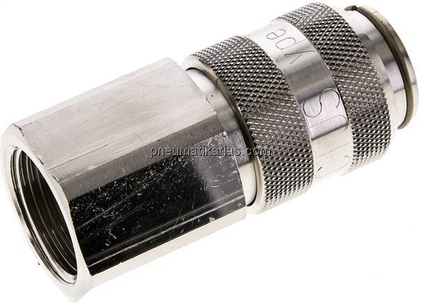 Kupplungsdose (NW15) G 1"(IG), Messing vernickelt