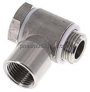 Winkel-Verschraubung G 3/8" AG/IG, 1.4404, Hohlschraube