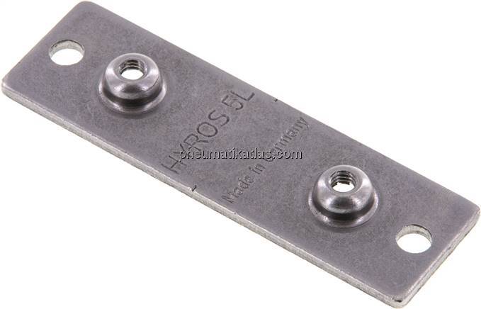 verlängerte Anschweißplatte mit Befestigungsbohrungen, Stahl blank, Baugröße 5, 