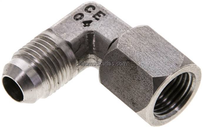 90°-Einschraubwinkel, UNF 9/16"-18 (JIC), V4A