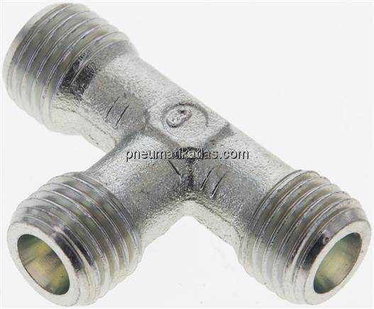 T-Schneidringverschraubung 6 S (M14x1,5), ohne Mutter & Schneidring, Stahl verzi