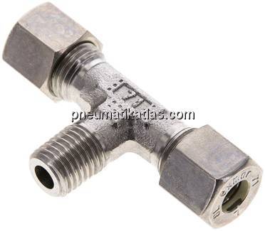 T-Schneidringverschraubung M 12x1,5 (konisch)-8 L (M14x1,5), Klemmring 1.4571 (N