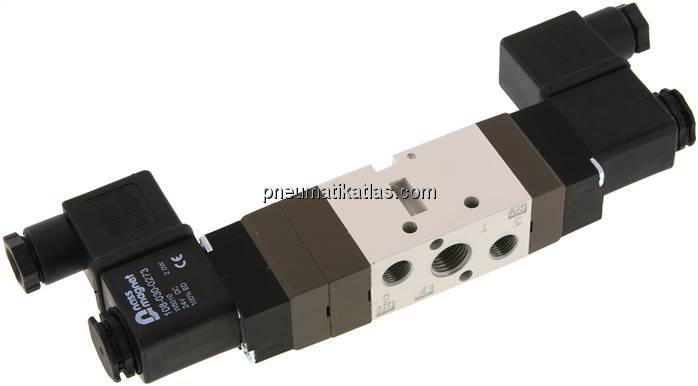 5/3-Wege Magnetventil, G 1/4", Mittelstellung belüftet, 24 V AC