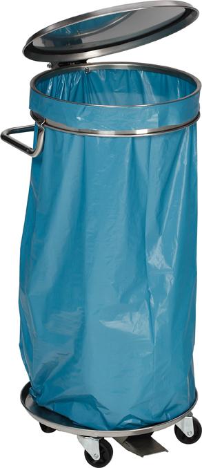 Müllsackständer Edelstahlfahrbar mit Pedal VAR