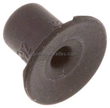 Flachsauger, P-Serie, Ø 9,5x1,5mm, CR (50A), schwarz