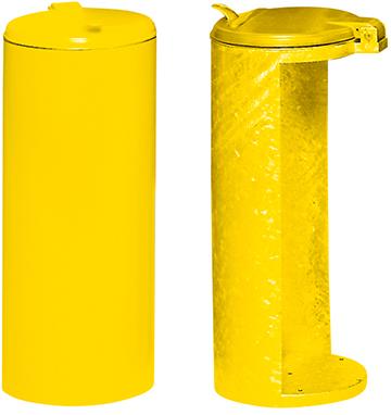 Abfallsammler mit Deckel H 900 mm D 450 mm gelb VAR