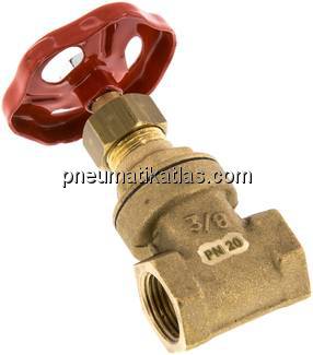 Muffen-Absperrschieber, Messing, G 3/8", PN 20