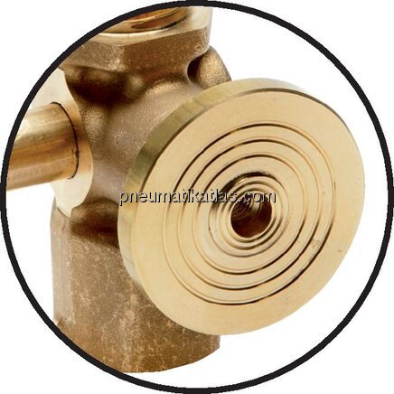 Detailansicht: Manometer-Absperrhahn mit Prüfansch