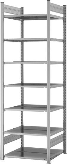 Grundregal zerlegt HZG 23607 DA, 7 Böden 2350x600x750mm verzinkt