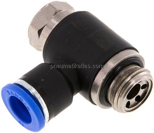 Winkel-Drosselrückschlagventil G 3/8"-10mm,abluftregelnd