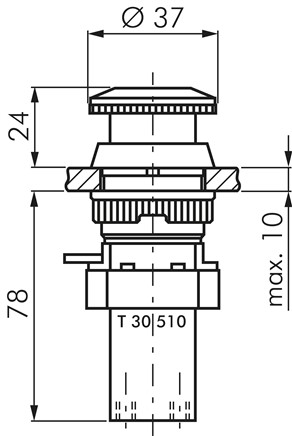 Zeichnung: 5/2-Wege Not-Aus-Tasterventil