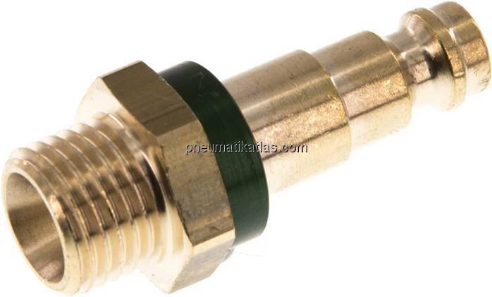 Kupplungsstecker (NW5) G 1/4"(AG), grün, Kreis Ø 10,5 mm