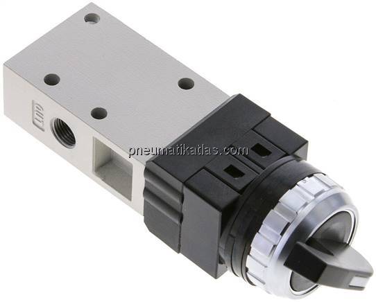 3/2-Wege Ventil G 1/8", Drehschalter schwarz