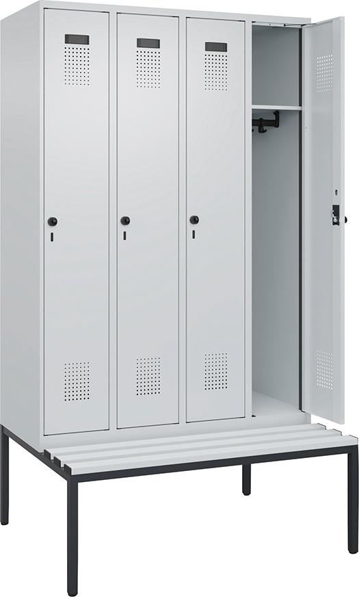 Spind Evolo PLUS 4 Abteile H2120xB1200xT815mm 7035 7035 /P1G/7021P_DKB