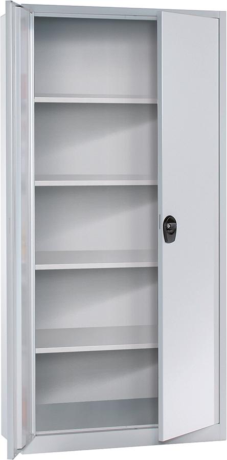 Flügeltürenschrank FORUM 4Böden lack.50kg Tragl. H1950xB930xT400mm RAL 7035/7035