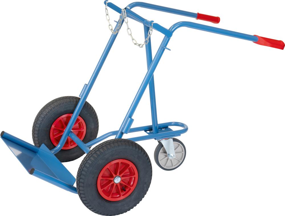 Stahlfl.-Karre m.Stützradf.2Fl.40-50 l Lufträder fetra