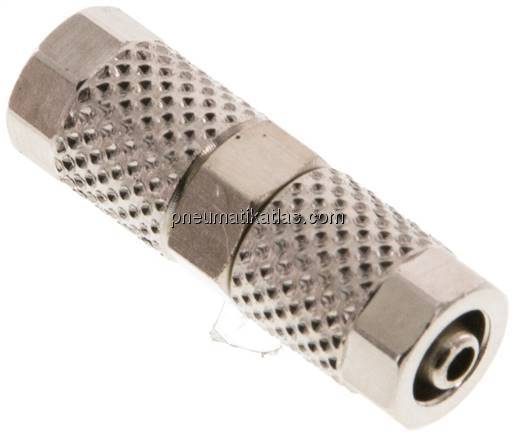 Gerade Verschraubung 5x3mm-5x3mm, Messing vernickelt