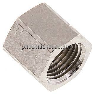 Überwurfmutter Messing vernickelt, G 1/4", 4 / 6 mm