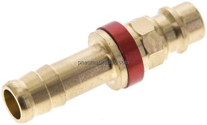 Kupplungsstecker (NW7,2) 9 (3/8")mm Schlauch, rot, Achteck SW12