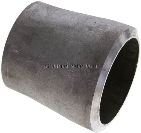 Reduzierstück 88,9x8,0mm - 76,1x7,1mm, P235GH-TC1 Stahl schwarz nahtlos